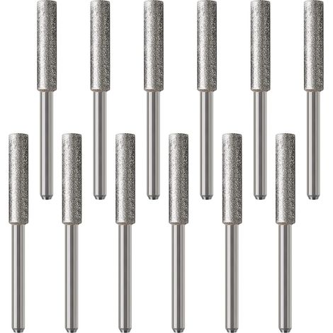 12pcs Diamant Tronçonneuse Affûteuse Bavure 4.8mm Outil de Meulage Fichier Affûtage Polissage pour Tronçonneuse Meuleuse (1/5)