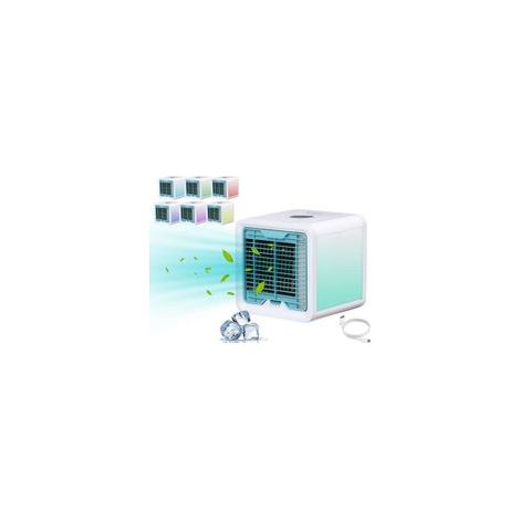 P206Raf200 Tragbarer Luftkühler, Mini-Klimaanlage, Luftbefeuchter, Luftreiniger mit 7 LED-Farben, 750 ml, Weiß (1/5)