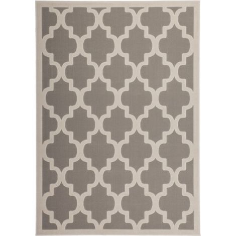 Tapis Vintage à Poils Courts "Manolya" Taupe 80 x 150 cm (1/4)