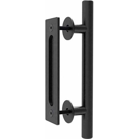 Quincaillerie de poignée de porte de grange coulissante de 30 cm avec poignée encastrée, adaptée aux poignées d'armoires de porte de garage et aux kits de poignées de porte de grange encastrées.