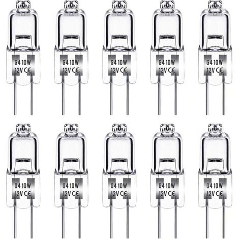 Ampoule pour terrarium, lampe chauffante, G4 12 V 10 W, lot de 10 (1/2)