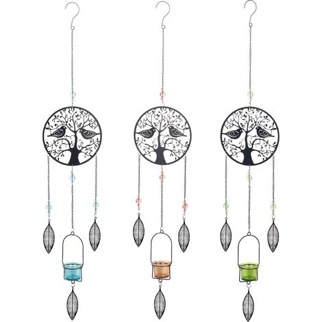 Signes Grimalt Décoration du pendentif métallique  Birds Pendant 3 Unités de suspension Black Metal 6x18x95cm 29833