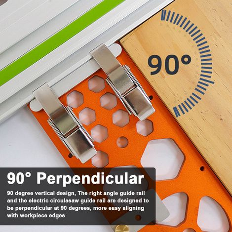 Équerre de Guidage à 90° – Guide de Coupe pour Scie Circulaire, Rail en Aluminium – Outil d'Angle pour Menuiserie (1/5)