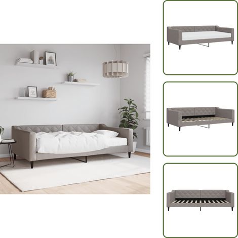 Sofá cama moderno - vidaXL Sofá cama con colchón tela gris taupe 100x200 cm - Sofá cama con colchón