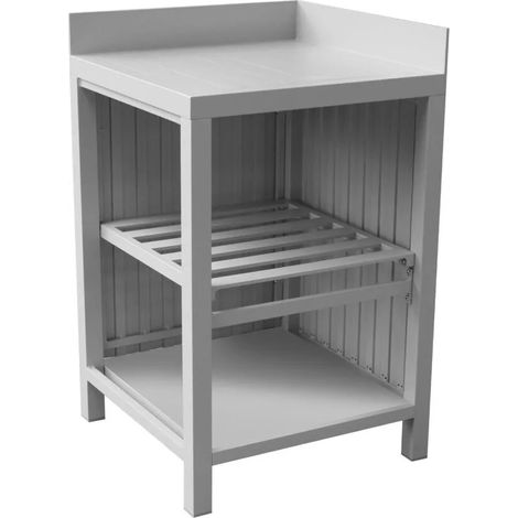 cucina da esterno modulare solaria "modulo 2" in alluminio grigio chiaro 60x60x90 cm (1/3)