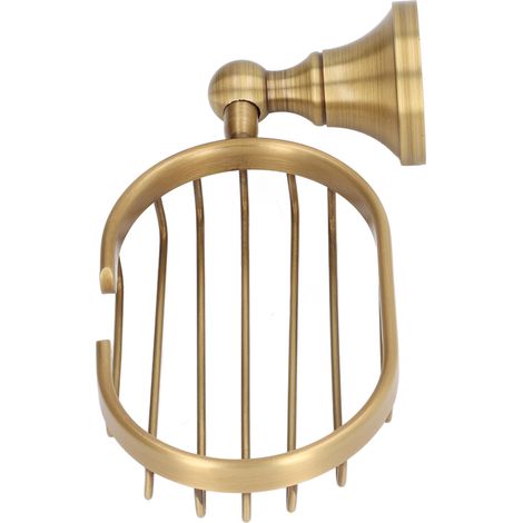 Porte-savon mural en cuivre et acier inoxydable, fond creux, style rétro, rangement pratique et décoratif. (1/5)
