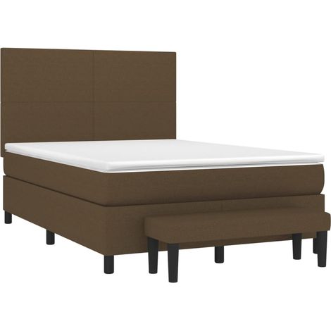 Boxspringbett mit Matratze Dunkelbraun 140x190 cm Stoff vidaXL (1/5)