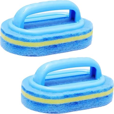 Juego de 2 cepillos de limpieza para baño y bañera, ideales para limpiar azulejos de cocina y baño. (1/5)