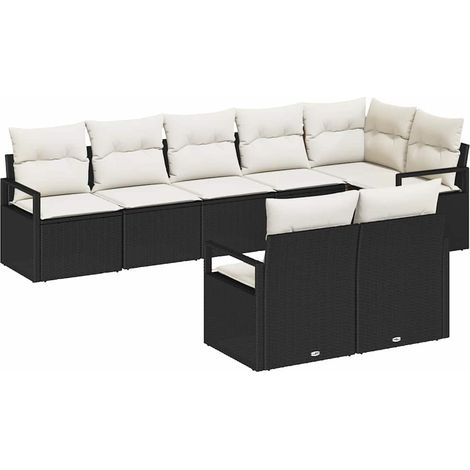 Maison Exclusive - Sofa Set 8 pcs Schwarz Poly-Rattan