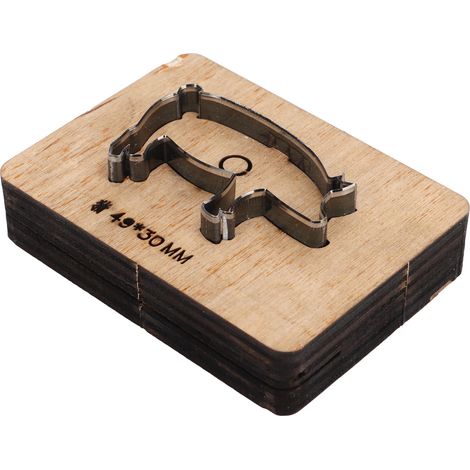 Jeu de 1 emporte-pièce découpe cuir Forme Cochon 49x30mm, moule poinçon acier allié DIY pour argile plastique, carton et papier (1/5)