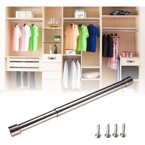 Barre penderie extensible 31-51cm inox pour armoire et vêtements (1/5)