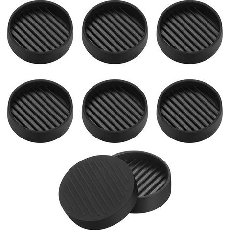 8 piezas, Funda protectora de silicona, Protectores para patas de sillas, Protectores redondos para patas de muebles, Protector de suelo, Negro (1/5)