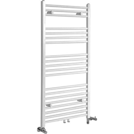 Hudson Reed Neva - Sèche-Serviettes Design Mixte Moderne - Raccordement Central - Blanc - 118.8 cm x 50 cm