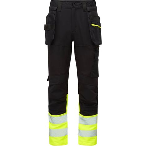 Pantalón Craft DX4 de A.V. clase 1 bicolor de tejido con elásticos laterales estilo casual  PORTWEST DX457 36 pulgadas Amarillo / Negro
