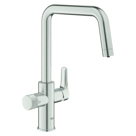 GROHE Einhand-Spültischbatterie GROHE Blue Pure Eurosmart 30583, Einzelarmatur, U-Auslauf, supersteel