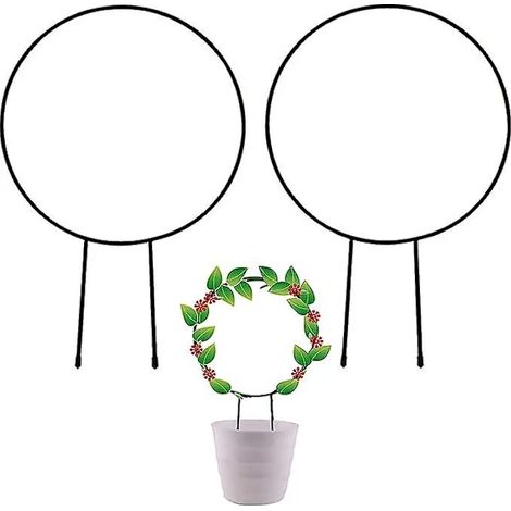 Filiyano – support pour plantes grimpantes – 2 supports métalliques pour plantes de jardin, supports décoratifs pour plantes en pot de 33 cm avec (1/5)