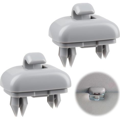 2 Clips de Fixation Pare-Soleil Gris Intérieur, Compatible avec AudiA3A4LA5A6LQ5Q3, Crochet Pare Soleil Voiture, Cache-Soleil Intérieur Clips 8E0857562 Résistant Durable (1/5)