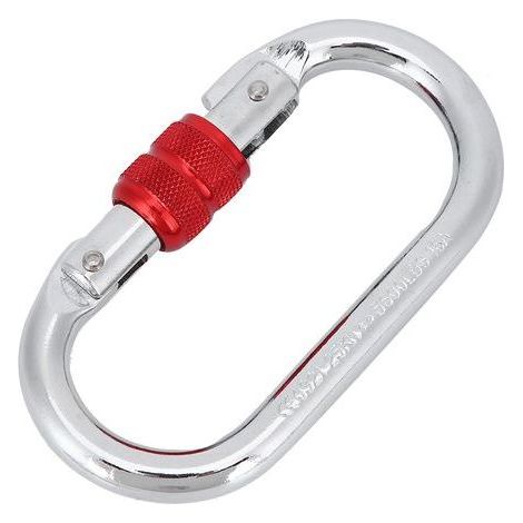 Mousqueton de sécurité en forme de O pour escalade et yoga, équipement de hammock à vis, finition électrophorétique noire (1/5)