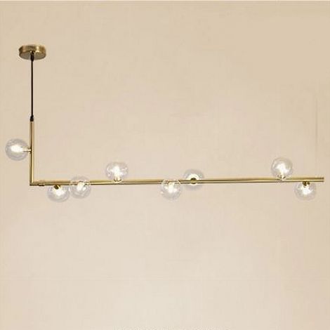 TRADE SHOP - Lampadario 8 Sfere G9 In Vetro Da Soffitto In Metallo Oro Design Moderno 71638 -