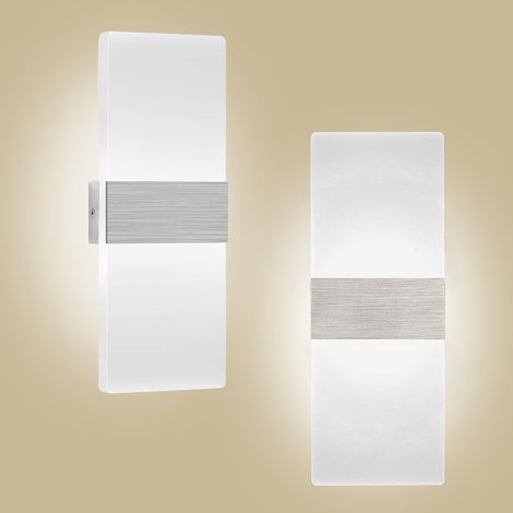 Aplique de interior 6W plateado cepillado, aplique de interior AC 85-265 (V), luz acrílica moderna para pasillo, dormitorio, escalera, luces decorativas Tamaño de la lámpara: 29 11 4.5 mm (1/5)