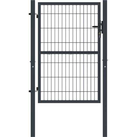 Portillon en grillage 1m RAZO H.140cm gris (1/5)