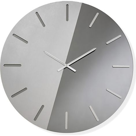 Orologio da parete MACK rotondo D60 cm bicolore Fume' e Argento