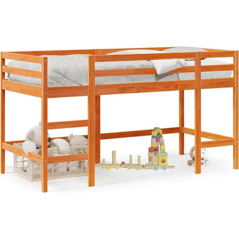 Maison Exclusive - Letto Soppalco con Scala Bambini Marrone 90x190cm Massello Pino
