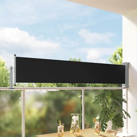Auvent latéral rétractable de patio - Auvent de jardin Soleil imperméable 60x300 cm Noir BV355935 - BonneVie (1/5)