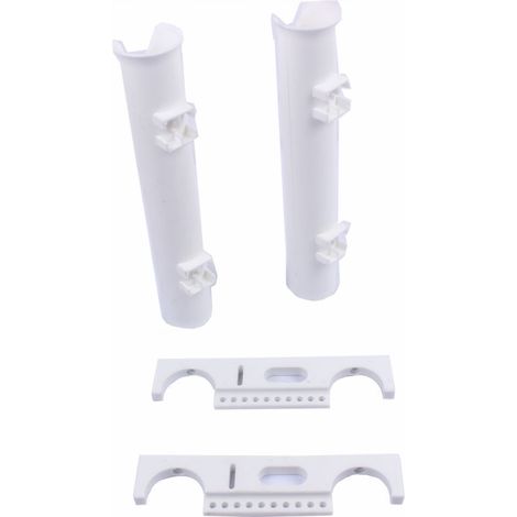 Fourniture en gros de supports de cannes à pêche doubles en nylon plastique à 2 tubes, supports de cannes, noirs et blancs, pour usage marin et nautique - supports de cannes à pêche doubles noirs 0 (1/4)