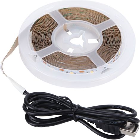 Bande LED USB de 5 m, flexible, pour rétroéclairage TV, éclairage d'ambiance chaleureux.