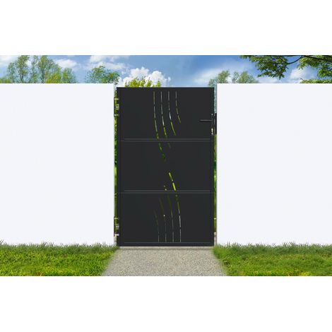 Portillon acier noir mat 1m NALI VELETA H.160cm