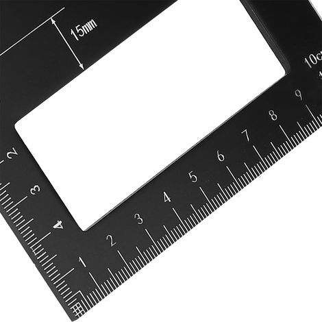 Multifunktionaler Winkelmesser, Zeichenlineal aus Aluminiumlegierung, rechtwinkliger Winkelmesser, 45-Grad- und 90-Grad-Winkelmesser, T-förmiger Vertikalmesser, schwarz. (1/4)