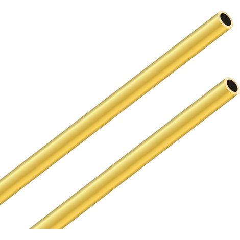Brass Tube 7mm OD x 1mm Wall Thickness 300mm Length, Round Brass Tube Seamless Tube for DIY Crafts (Pack of 2) (1/5)