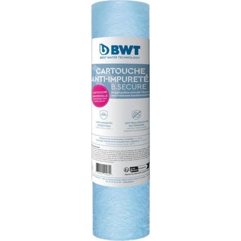BWT Filterpatrone - B.SECURE - Anti-Verunreinigungen 25µm - antibakteriell - Kompatibel mit allen 10" Filtern