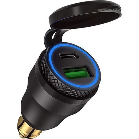 KZQ – Adaptateur allume-cigare USB pour moto – Double prise USB – Charge rapide PD 3.0 et QC 3.0 – Compatible BMW et Ducati (1/4)