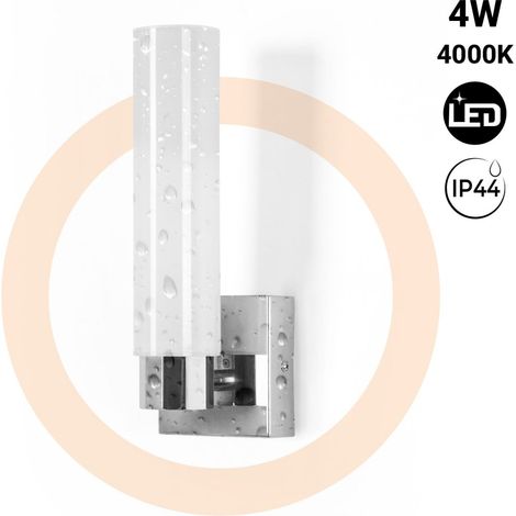 Aplique LED Tubular Para Baño - 4W - 320lm - IP44 - Cromo (1/5)
