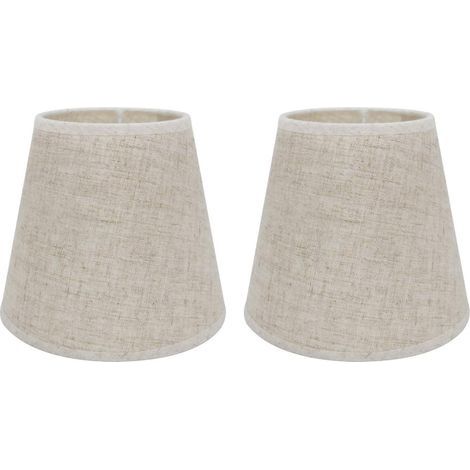Lot de 2 Abat-jours E14/E27 pour Lampe de Table Applique Murale,Lustre,Abat-jour en Cristal,10 cm (Haut) x 14 cm (Hauteur) x 16 cm (Bas),Linen (1/5)