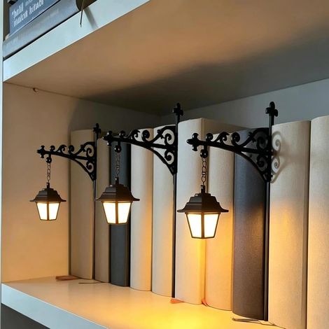 Lampada da biblioteca a 1/2/3 pezzi con ganci per libri e illuminazione a LED, lampada da lettura decorativa per librerie, accessori per la casa vintage, regalo per gli amanti dei libri