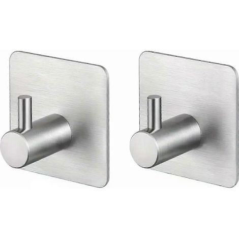 Set mit 2 selbstklebenden Handtuchhaken aus Edelstahl 304 zur Wandmontage. Praktische Aufbewahrungsmöglichkeit für Jacken, Mäntel und Bademäntel. (1/5)