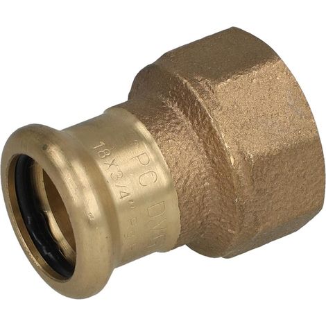 Raccord a sertir en bronze Reduction fem/fem 18x3/4" fem Type 6270g contour M WG907