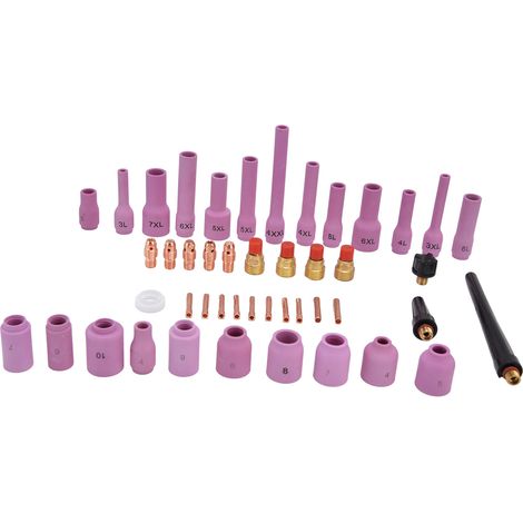 46-teiliges Set mit Gas-WIG-Linsen, Spannzangenkörper und verschiedenen Größen für WP9/20/25-WIG-Brenner, Schweißzubehör (1/5)