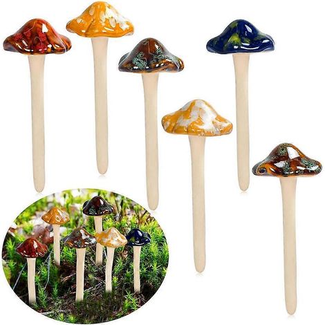 Champignons décoratifs pour jardin, champignons en céramique pour la décoration de jardin féérique, de cour, de maison de poupée, de remise ou de pot de fleurs (1/5)