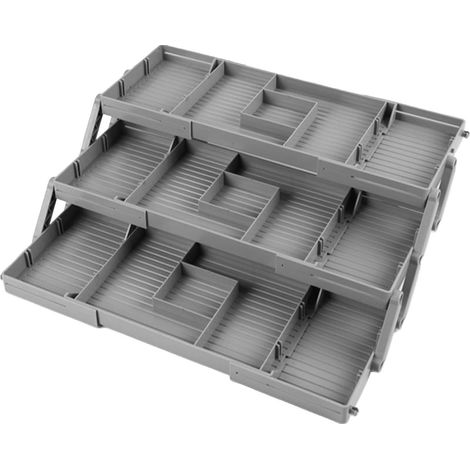 Organiseur de tiroir maquillage, séparateurs tiroir, plateau à couverts extensible – Rangement et organisation la cuisine, organisateur multi-usage pour ustensiles avec compartiments 3 Étages. - (1/5)