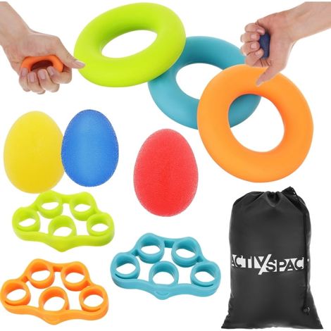 Set mit 9 Gummibändern für Finger- und Handgelenksübungen – Handtrainer