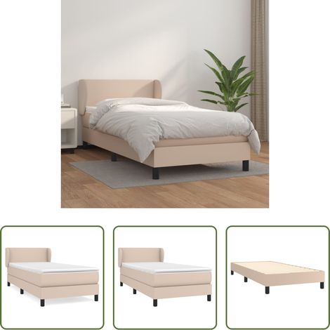 Kunstleder Matratze - Boxspringbett Matratze Cappuccino-Braun 100x200cm Kunstleder (1/5)