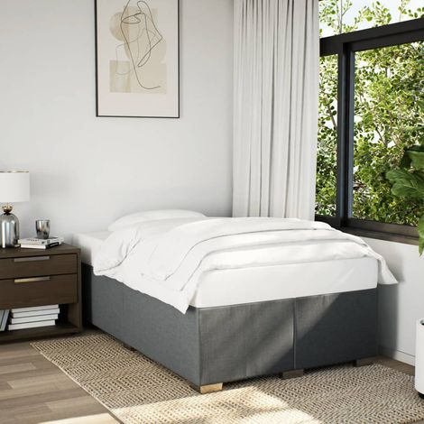 Cadre de lit avec sommier à lattes 120 x 190 cm tissu gris foncé sans matelas - PANGIVO (1/5)