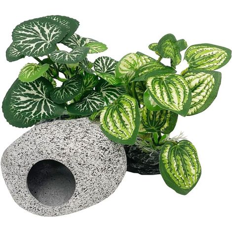 Plante Artificielle Aquarium - 10 cm - Feuillage Souple en Plastique et Polyéthylène - Décoration pour Poissons Rouges Betta et Reptiles - 1 Pièce (1/5)