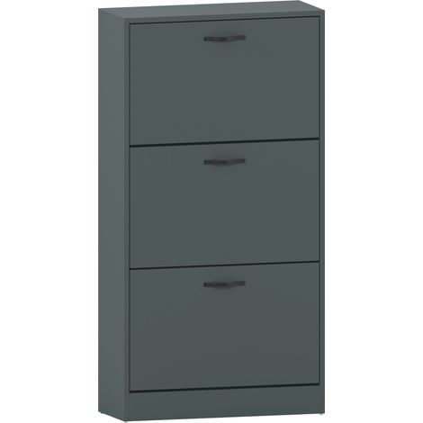 3 Drawer Shoe Cabinet Hallway Storage Cupboard Stand, Green