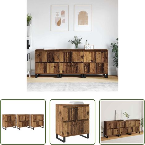 vidaXL Stauraum -  Sideboard 3 pcs Altholz 60 x 35 x 70 cm (1/5)