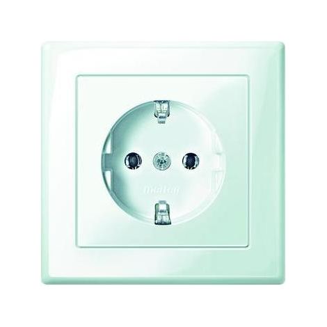 Merten SCHUKO-Steckdose pws/gl volle Abdeckplatte MEG2301-1419 (1/5)